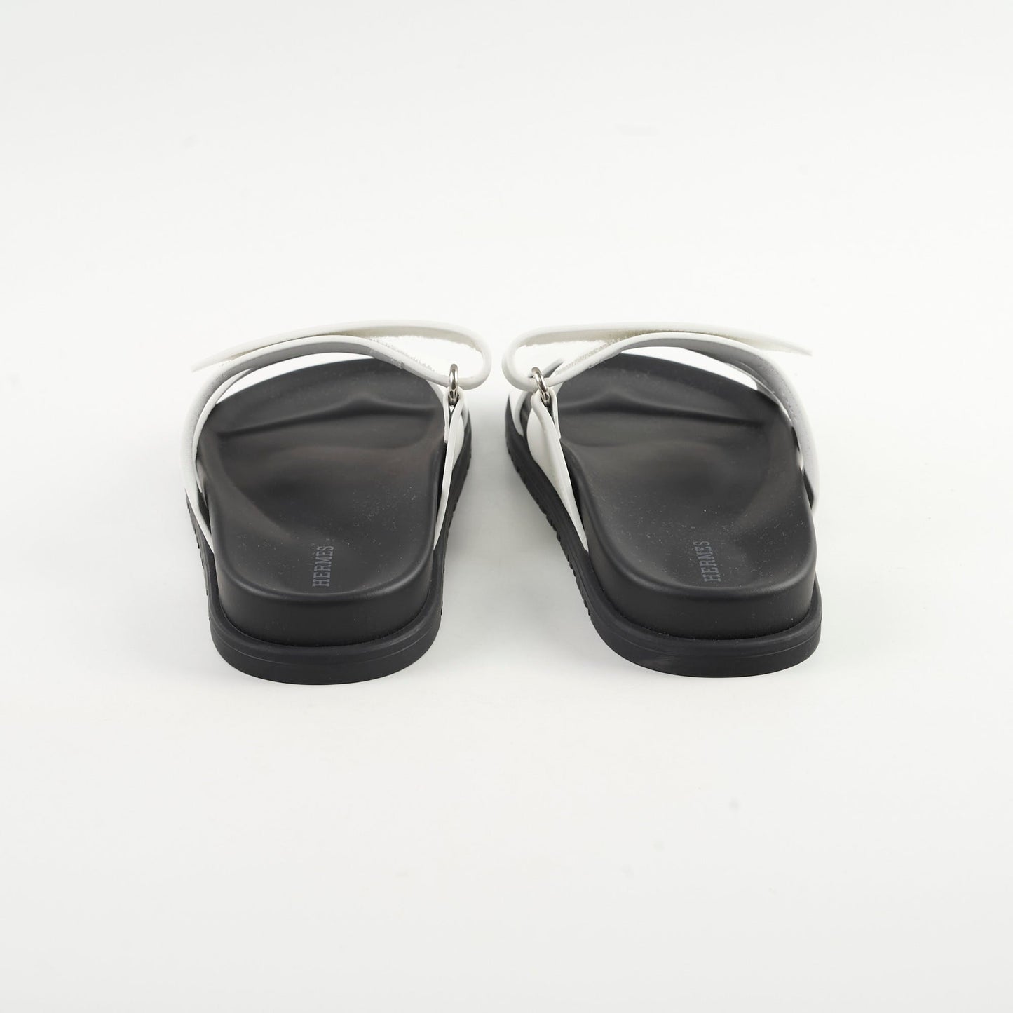 Hermes Chypre Sandals Size 37.5 White