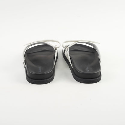Hermes Chypre Sandals Size 37.5 White