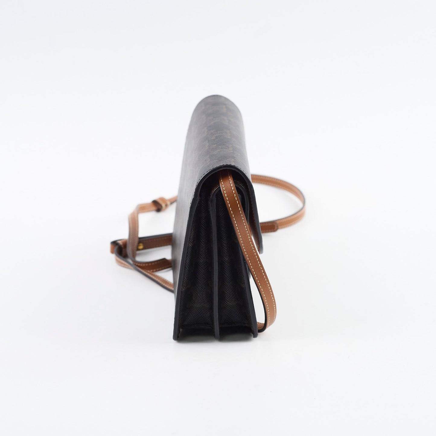 Luxury CELINE Triomphe Canvas Wallet on Strap