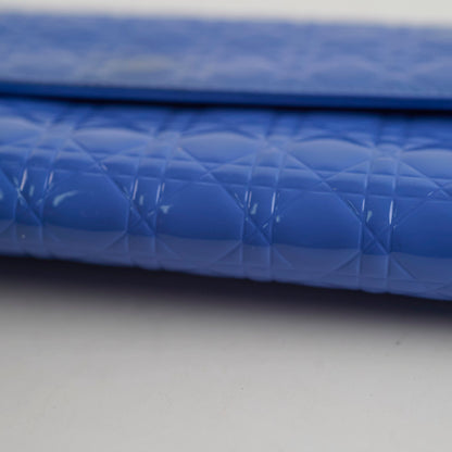 Christian Dior Wallet on Chain WOC Blue Patent