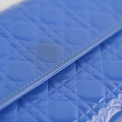 Christian Dior Wallet on Chain WOC Blue Patent