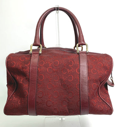 CELINE Boston Duffel bag Canvas / leather Red C Macadam Carriage vintage Women