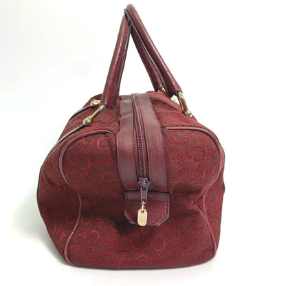 CELINE Boston Duffel bag Canvas / leather Red C Macadam Carriage vintage Women