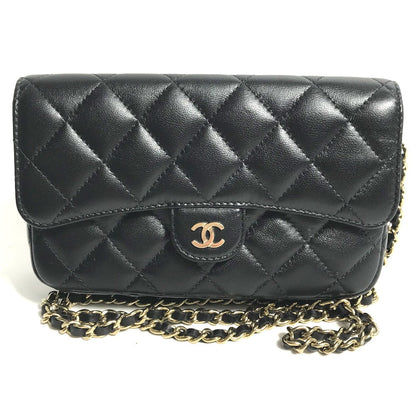 CHANEL Shoulder Bag AP2096 lambskin black COCO Mark Phone Case Wallet CC Matrasse Chain wallet Women