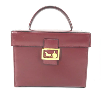 CELINE Handbag leather Bordeauxtype vintage Vanity Carriage Metal Women