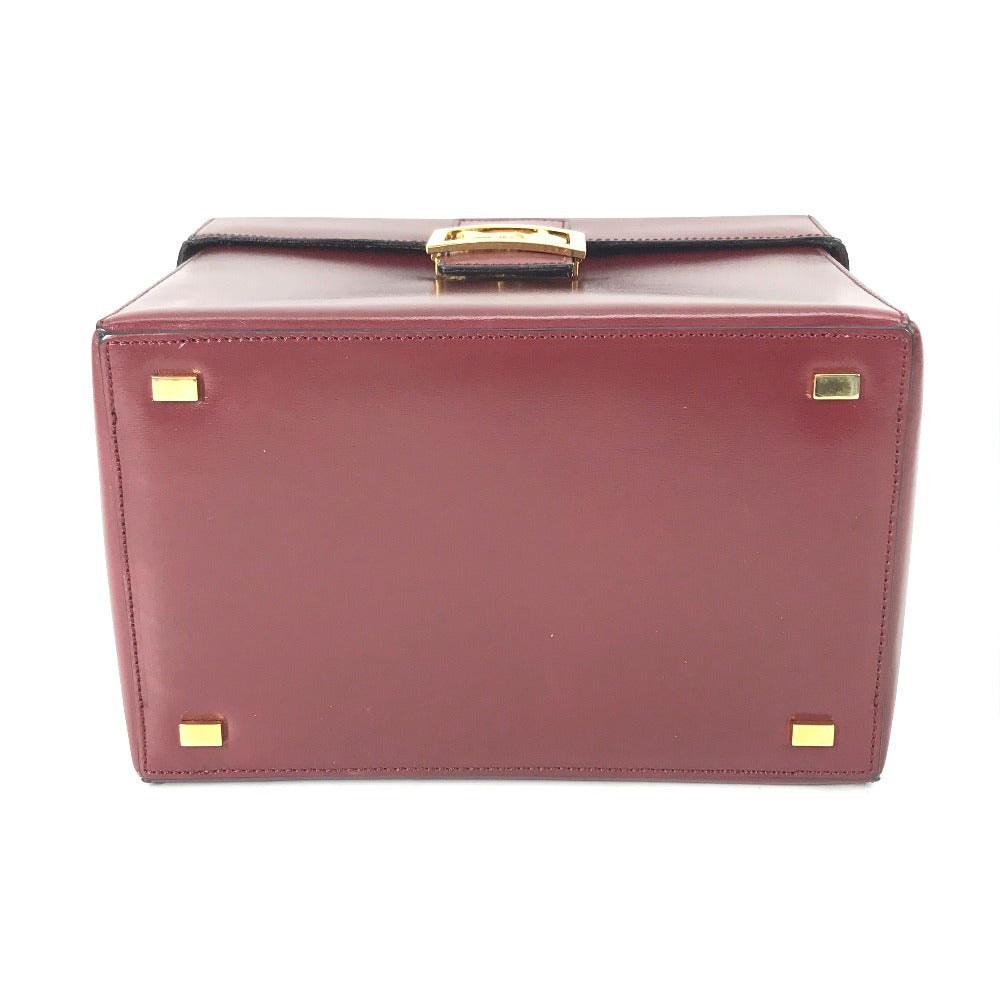 CELINE Handbag leather Bordeauxtype vintage Vanity Carriage Metal Women