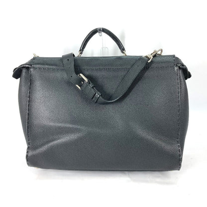 FENDI Business bag 7VA388 leather black Celeria Peekaboo