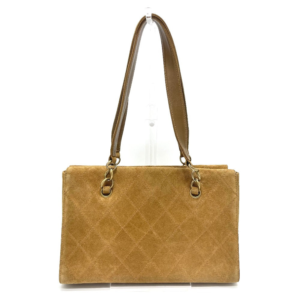 CHANEL Shoulder Bag suede Brown CC COCO Mark Matrasse Women
