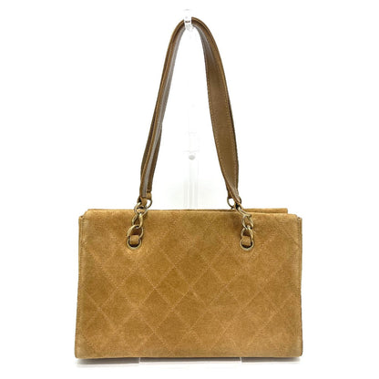 CHANEL Shoulder Bag suede Brown CC COCO Mark Matrasse Women