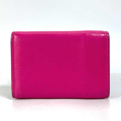 BALENCIAGA Trifold wallet 391446 leather pink logo Paper mini Women