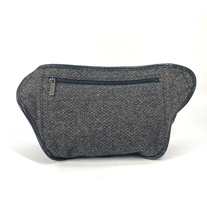 BURBERRY Sling bag Wool, Leather Gray type Black label Waist bag mens