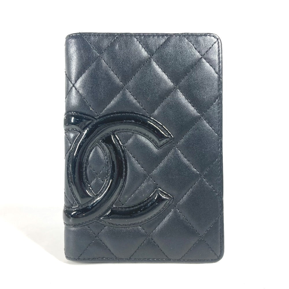 CHANEL Notebook cover leather black Cambon line CC COCO Mark System Organizer Women