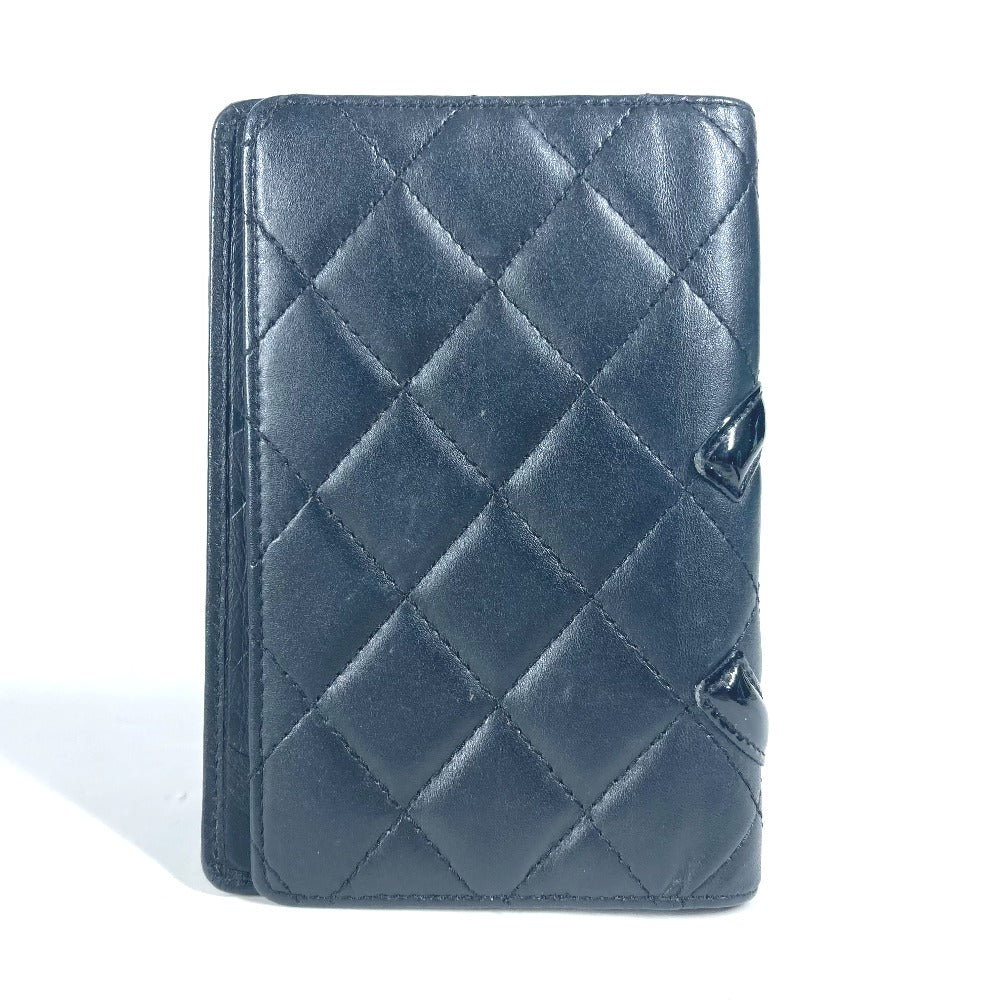 CHANEL Notebook cover leather black Cambon line CC COCO Mark System Organizer Women
