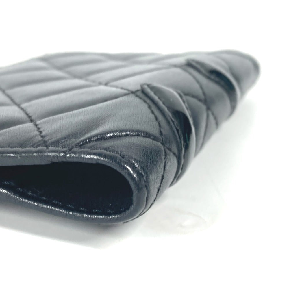 CHANEL Notebook cover leather black Cambon line CC COCO Mark System Organizer Women