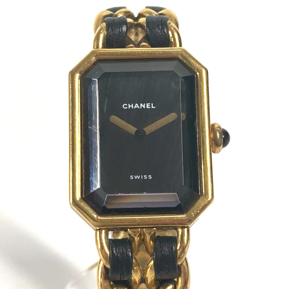 CHANEL Watches Quartz Metal, Leather black Premiere black dial Women L