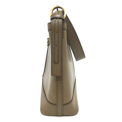 BURBERRY Shoulder Bag leather Brown Inner check one belt Women