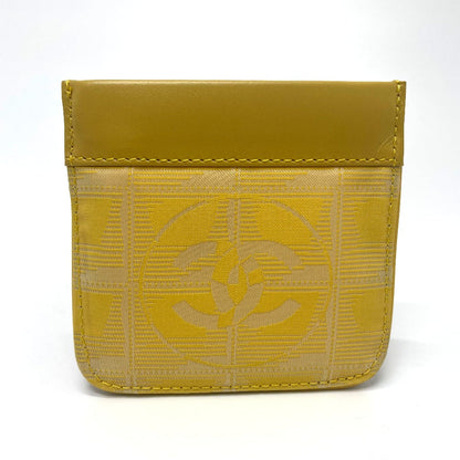 CHANEL Coin case Leather / PVC yellow CC COCO Mark New travel line Women