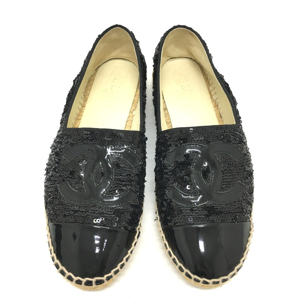 CHANEL Slip-on G29762 Patent Leather, Sequins black CCCOCO Mark 16C sequins Women 37