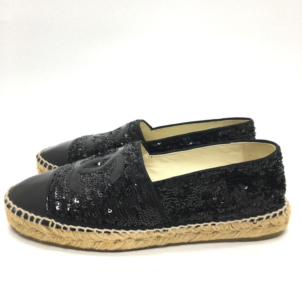 CHANEL Slip-on G29762 Patent Leather, Sequins black CCCOCO Mark 16C sequins Women 37