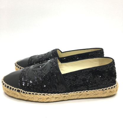 CHANEL Slip-on G29762 Patent Leather, Sequins black CCCOCO Mark 16C sequins Women 37