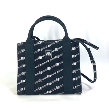 BALENCIAGA Handbag 620884 canvas black BB Trade S Women