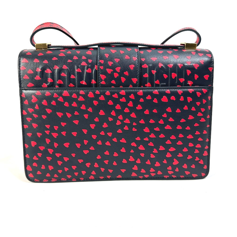 Christian Dior Shoulder Bag leather black heart 30 MONTAIGNE