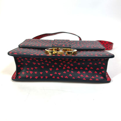 Christian Dior Shoulder Bag leather black heart 30 MONTAIGNE