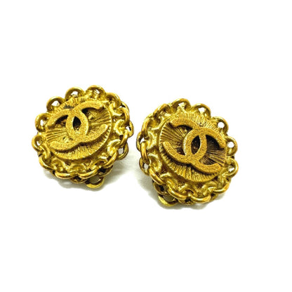 CHANEL Earring Gold Plated gold COCO Mark