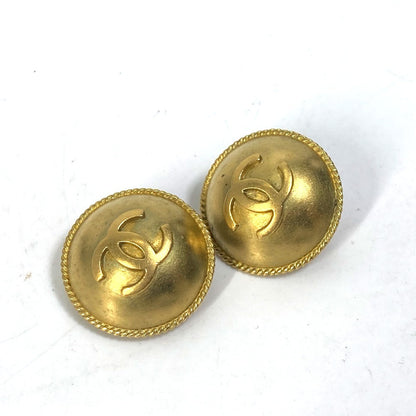 CHANEL Earring metal gold 95P logo CC COCO Mark Round Women