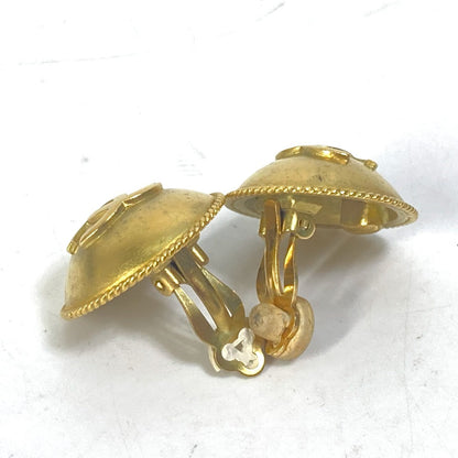 CHANEL Earring metal gold 95P logo CC COCO Mark Round Women