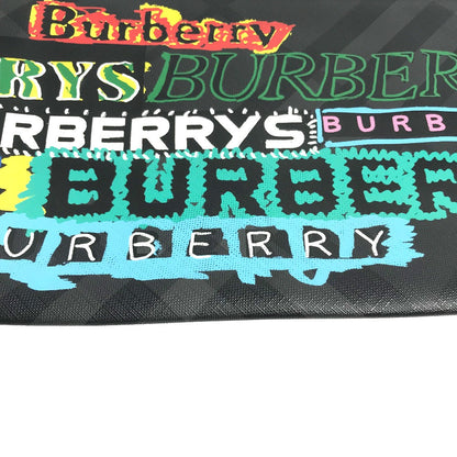 BURBERRY Clutch bag leather black Graffiti Check Women