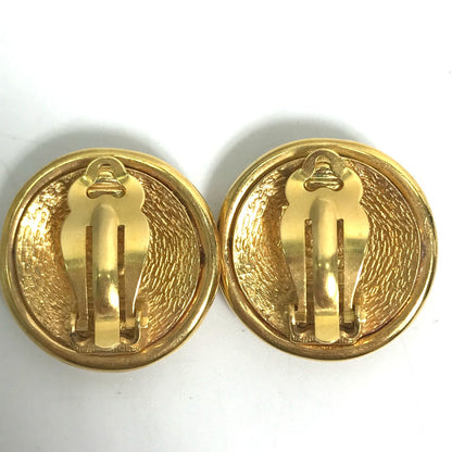 CHANEL Earring metal gold 93P CC COCO Mark 4 Rounds Women