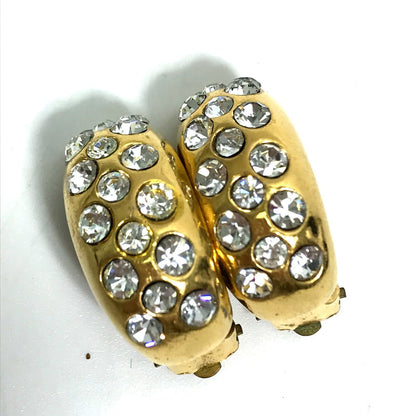 CHANEL Earring metal gold vintage Rhinestone Women