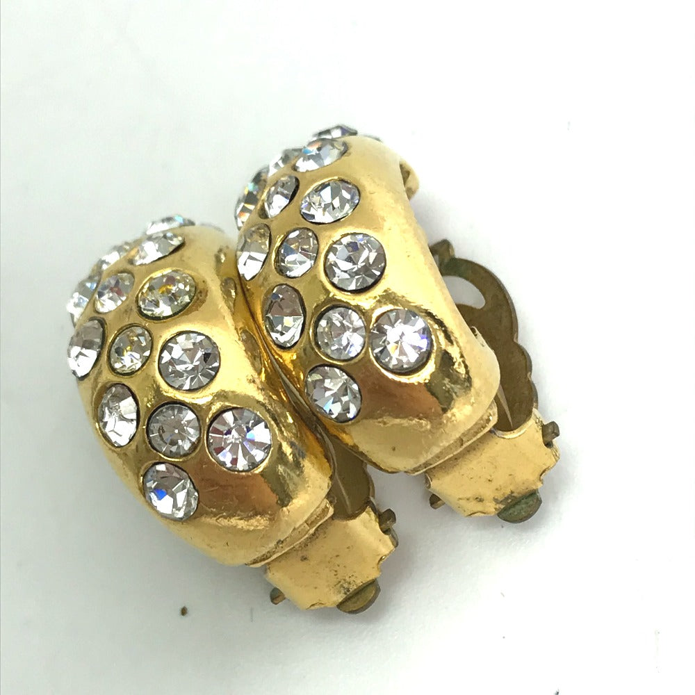 CHANEL Earring metal gold vintage Rhinestone Women