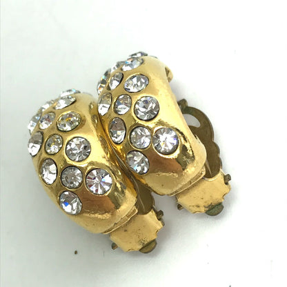CHANEL Earring metal gold vintage Rhinestone Women