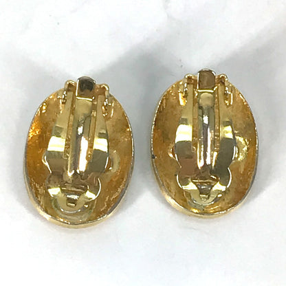 CHANEL Earring metal gold vintage CC COCO Mark