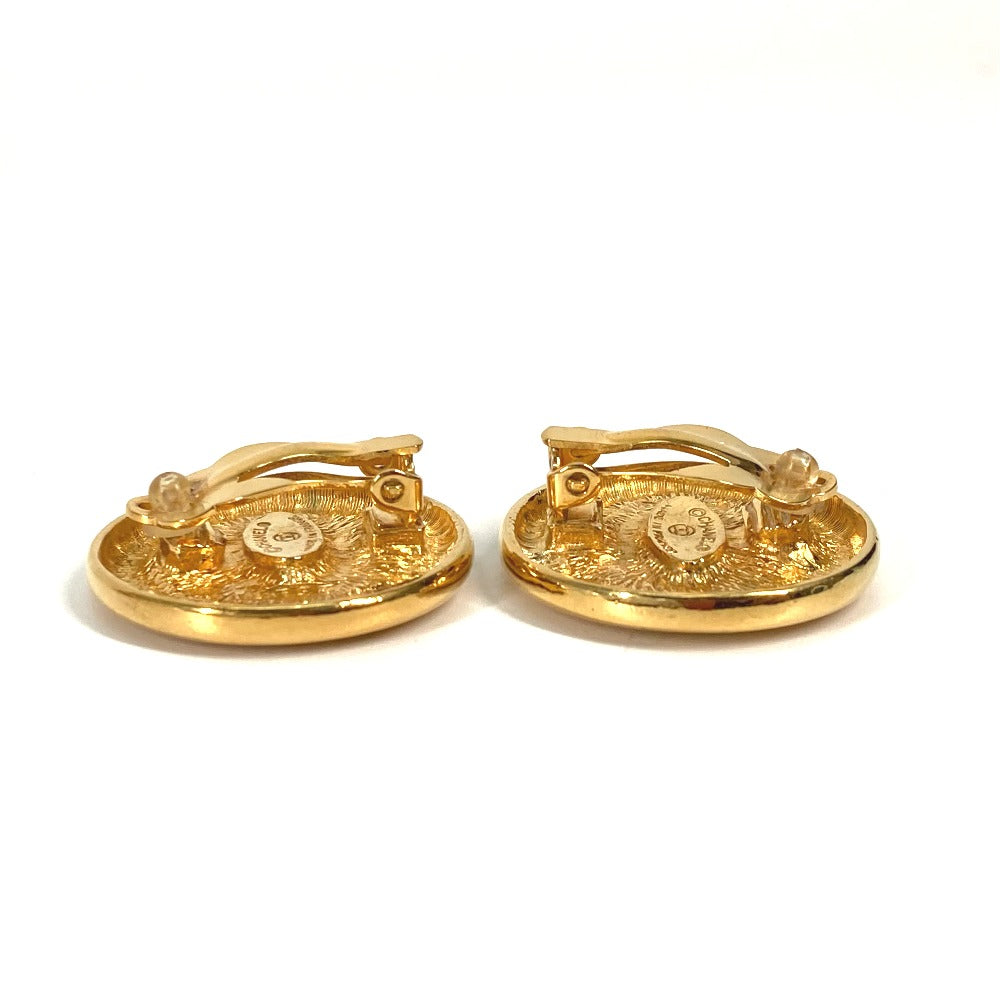 CHANEL Earring metal gold vintage Deca COCO Mark CC