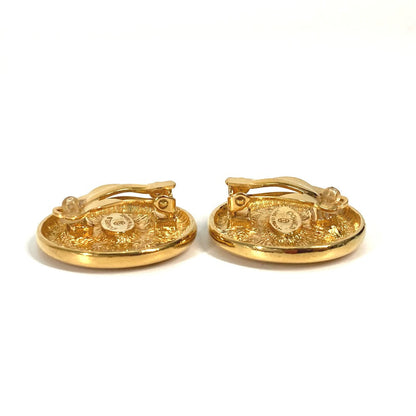 CHANEL Earring metal gold vintage Deca COCO Mark CC