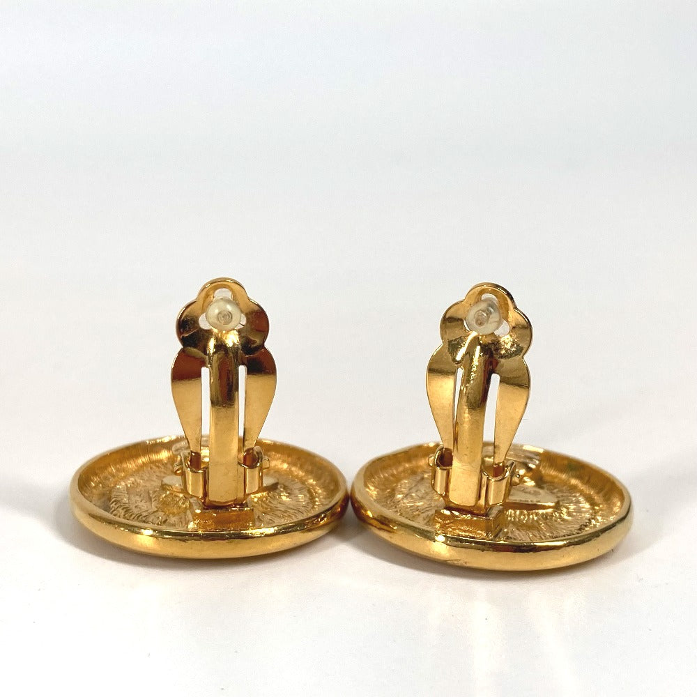 CHANEL Earring metal gold vintage Deca COCO Mark CC