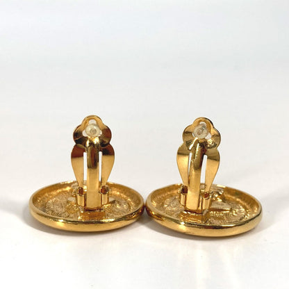CHANEL Earring metal gold vintage Deca COCO Mark CC