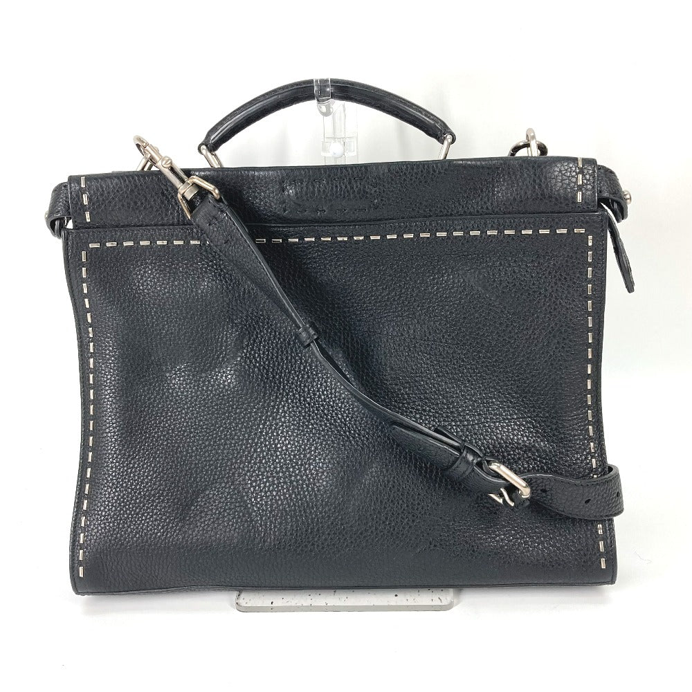 FENDI Handbag 7VA406 leather black Shoulder Bag Crossbody bag Selleria Peekaboo Iconic Fit