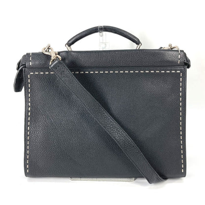 FENDI Handbag 7VA406 leather black Shoulder Bag Crossbody bag Selleria Peekaboo Iconic Fit