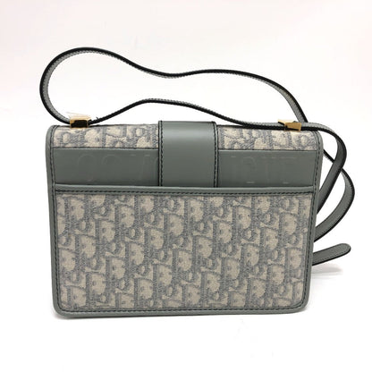 Dior Shoulder Bag Leather / canvas gray CD logo Montaigne Oblique Women