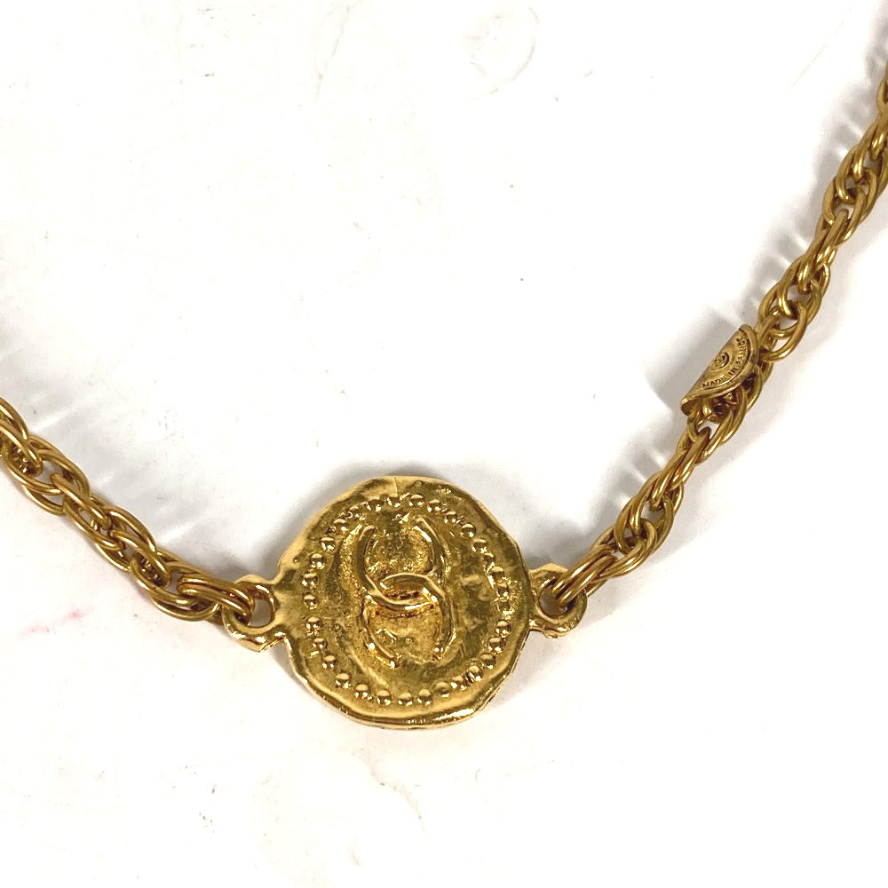 CHANEL Necklace metal gold vintage CC COCO Mark Coin