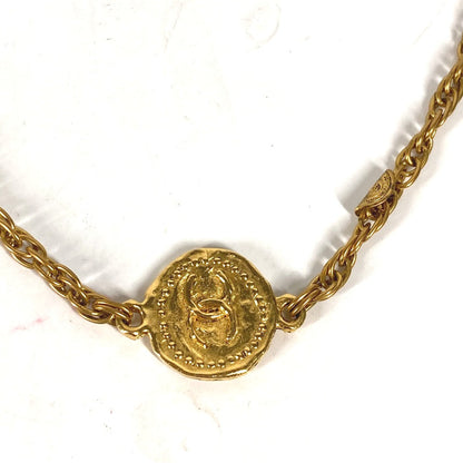 CHANEL Necklace metal gold vintage CC COCO Mark Coin