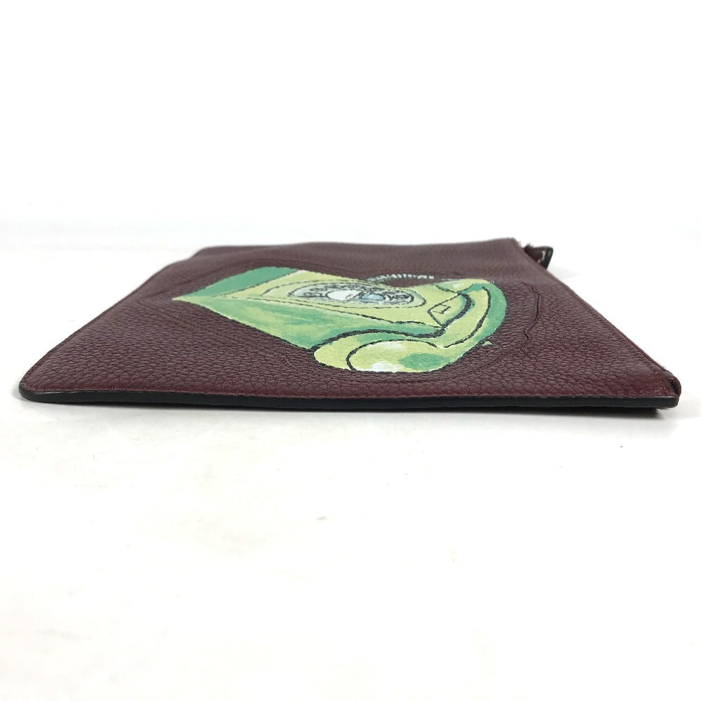 FENDI Clutch bag 7N0078 leather Brown type Pouch pouch Telephone Design mens