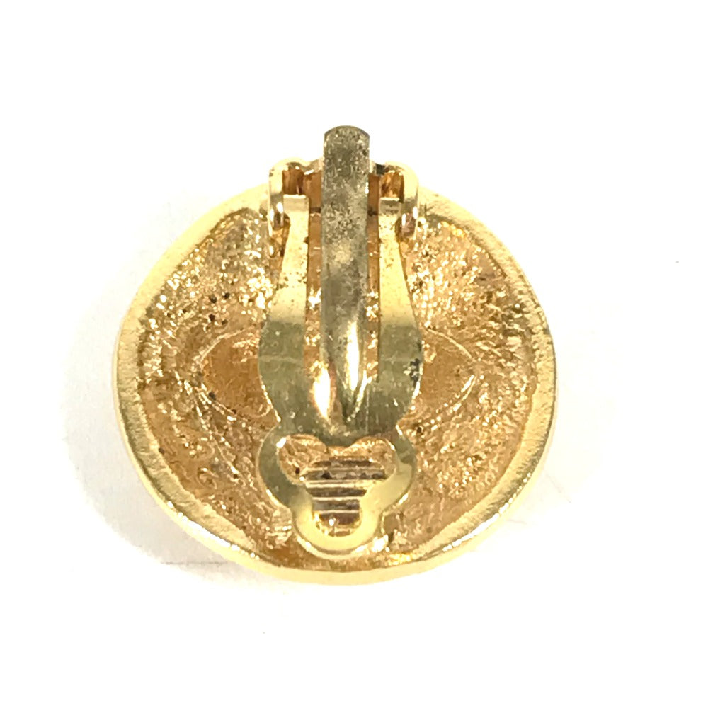 CHANEL Earring metal gold vintage CC COCO Mark logo round