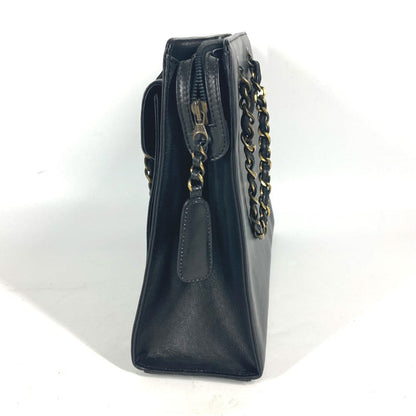 CHANEL Shoulder Bag leather black WChain CC COCO Mark Women