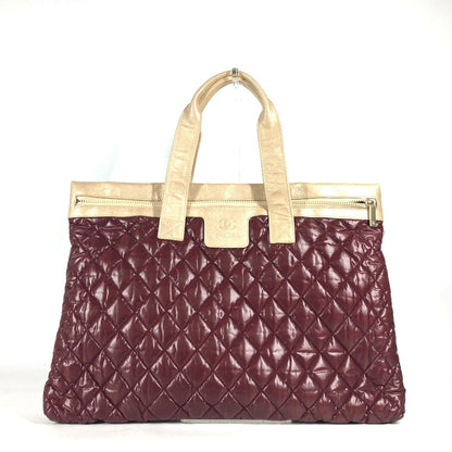CHANEL Shoulder Bag Nylon, Leather wine-red By color CC COCO Mark Cococoon Quilting Women