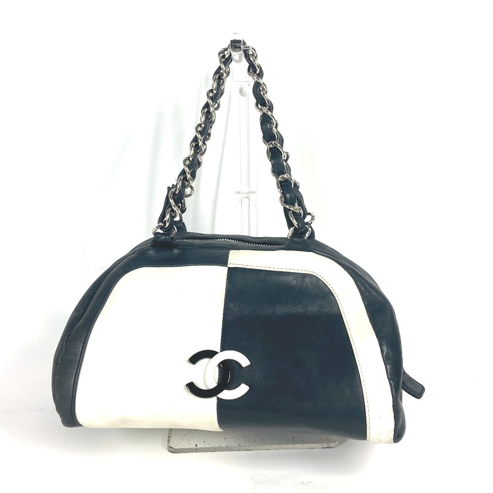 CHANEL Shoulder Bag leather white By color CC COCO Mark WChain Women